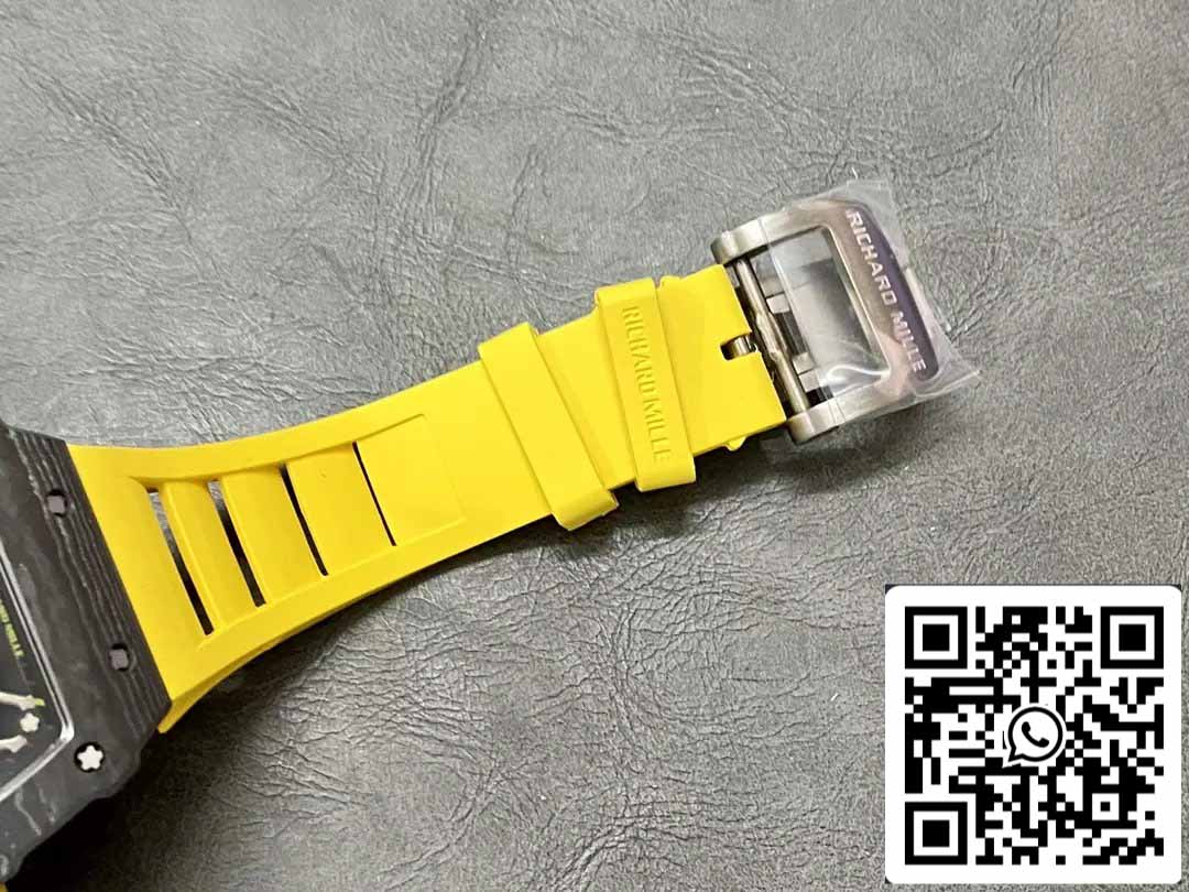 Richard Mille RM35-01 Sonic Fabbrica 1:1 Best Edition Black Carbon NTPT Yellow Rubber cinturino