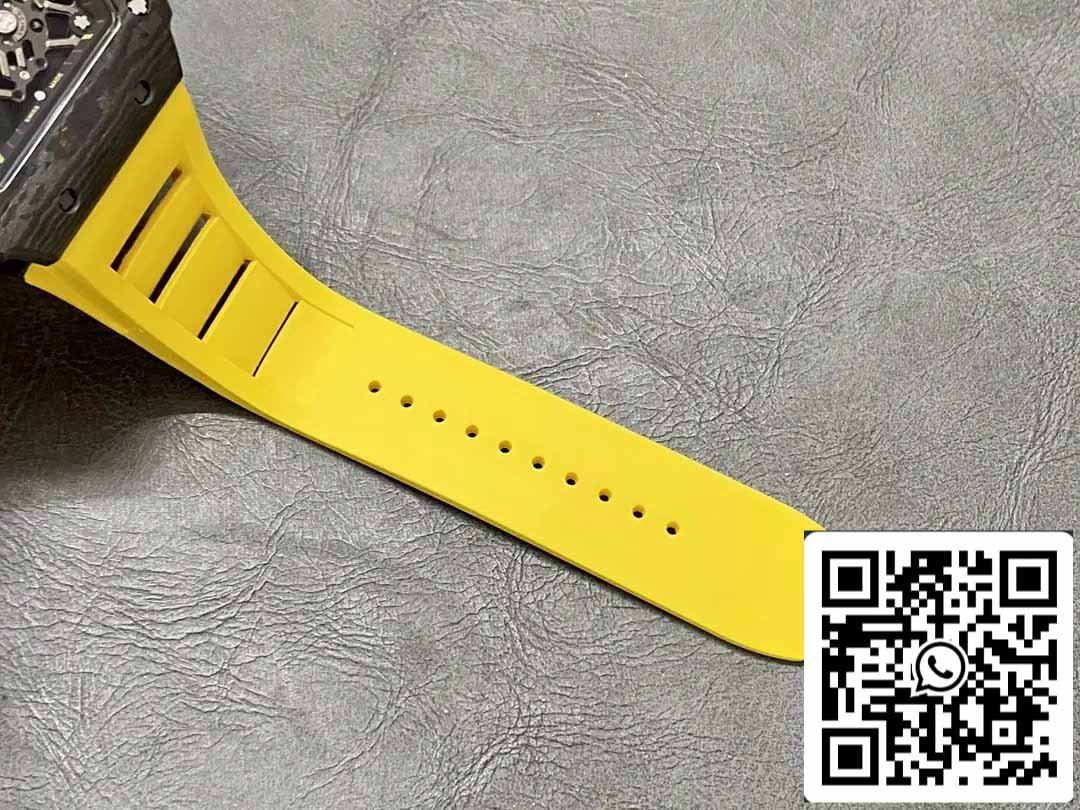Richard Mille RM35-01 Sonic Fabbrica 1:1 Best Edition Black Carbon NTPT Yellow Rubber cinturino