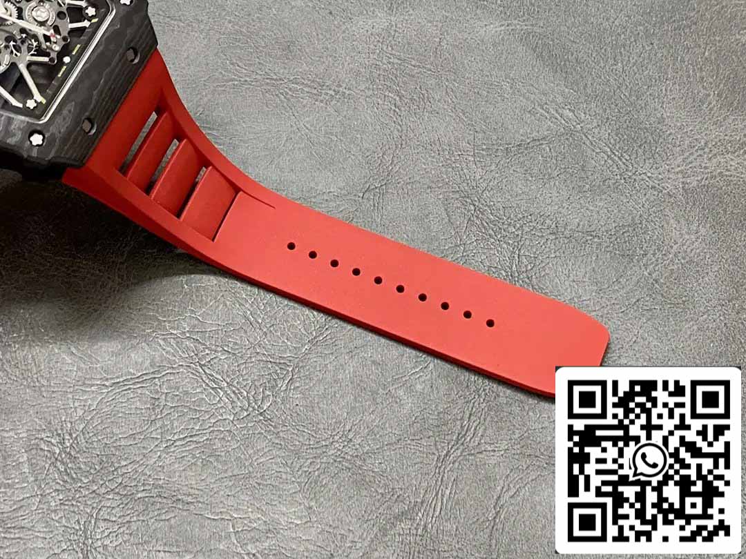 Richard Mille RM35-01 Sonic Fabbrica 1:1 Best Edition Black Carbon NTPT Red Rubber cinturino