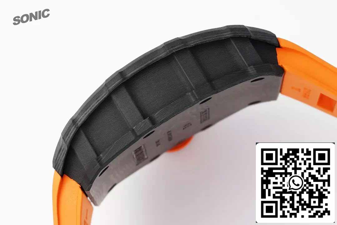 Richard Mille RM35-01 Sonic Fabbrica 1:1 Best Edition Black Carbon NTPT Orange Rubber cinturino
