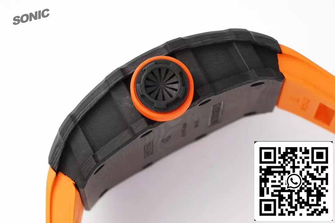 Richard Mille RM35-01 Sonic Fabbrica 1:1 Best Edition Black Carbon NTPT Orange Rubber cinturino