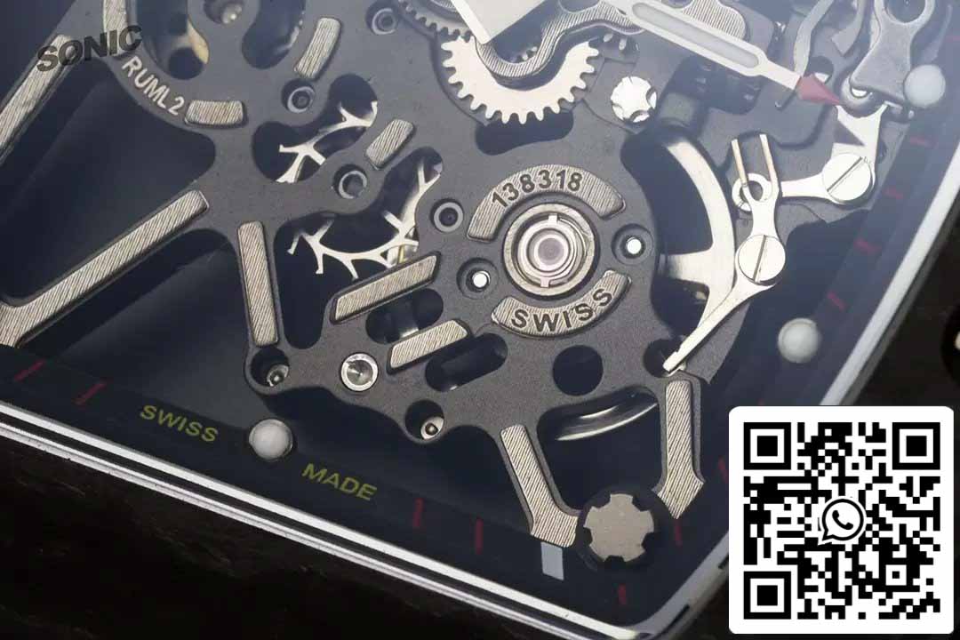 Richard Mille RM35-01 Sonic Fabbrica 1:1 Best Edition Black Carbon NTPT Black Rubber cinturino