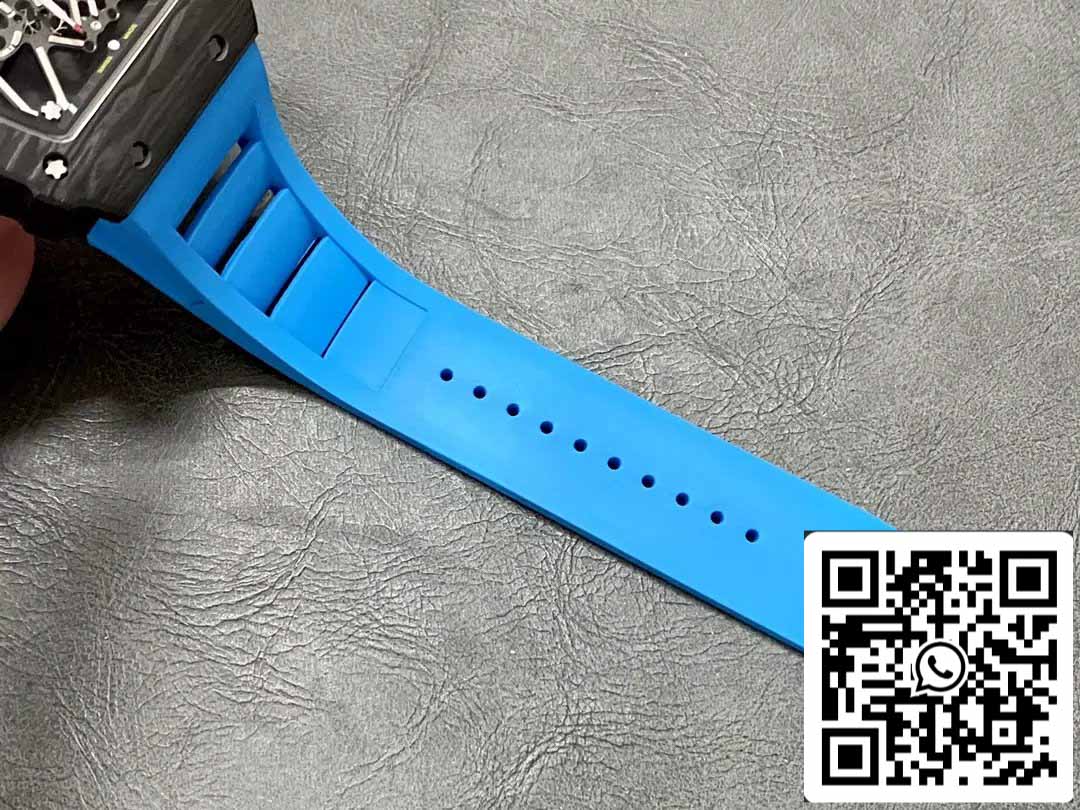 Richard Mille RM35-01 Sonic Fabbrica 1:1 Best Edition Black Carbon NTPT Blue Rubber cinturino