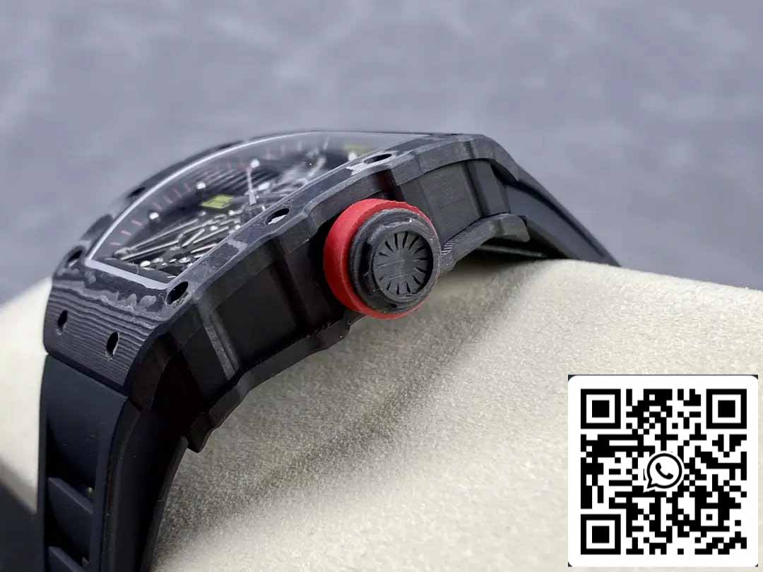Richard Mille RM035-02 T+ Fabbrica 1:1 Best Edition Carbon Fiber Case Black Rubber cinturino
