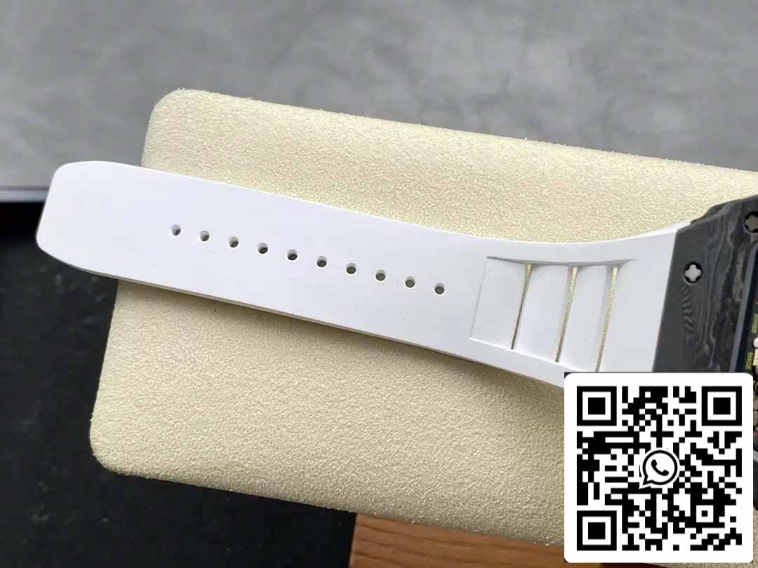 Richard Mille RM035-02 T+ Fabbrica 1:1 Best Edition Carbon Fiber Case White Rubber cinturino