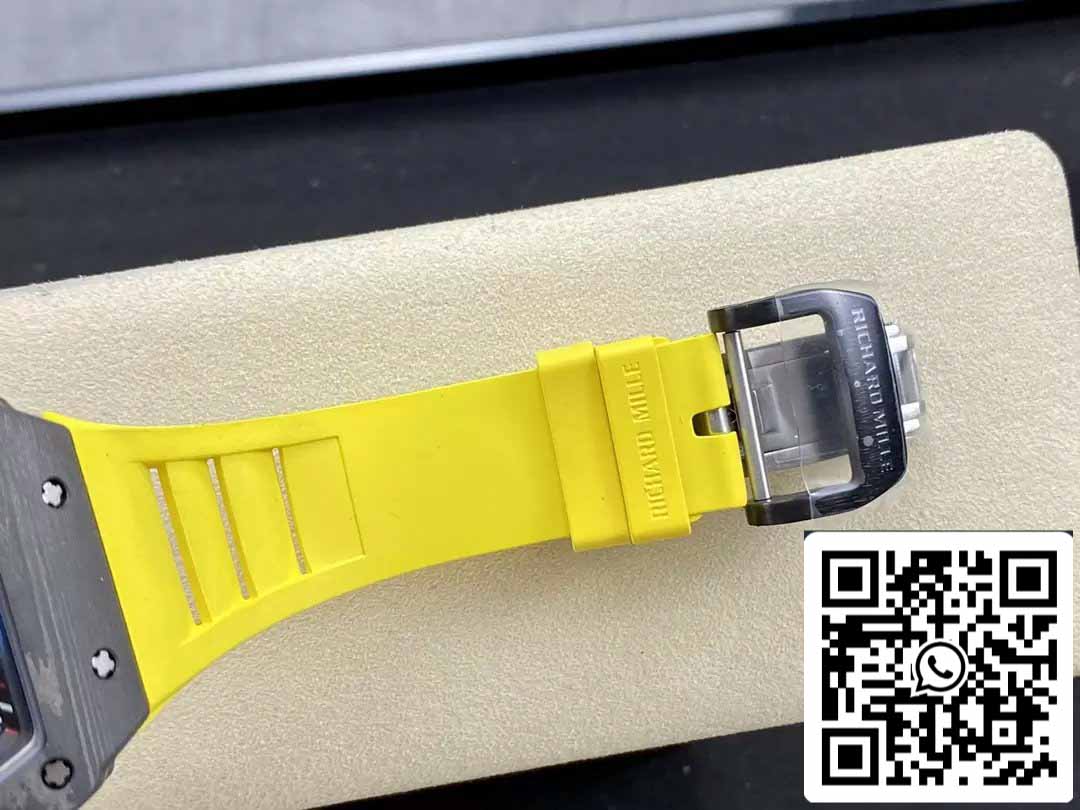 Richard Mille RM035-02 T+ Fabbrica 1:1 Best Edition Carbon Fiber Case Yellow Rubber cinturino ao chép)