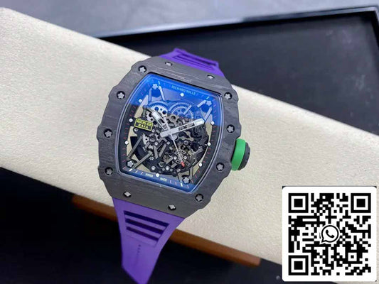 Richard Mille RM035-02 T+ Fabbrica 1:1 Best Edition Carbon Fiber Case Purple Rubber cinturino