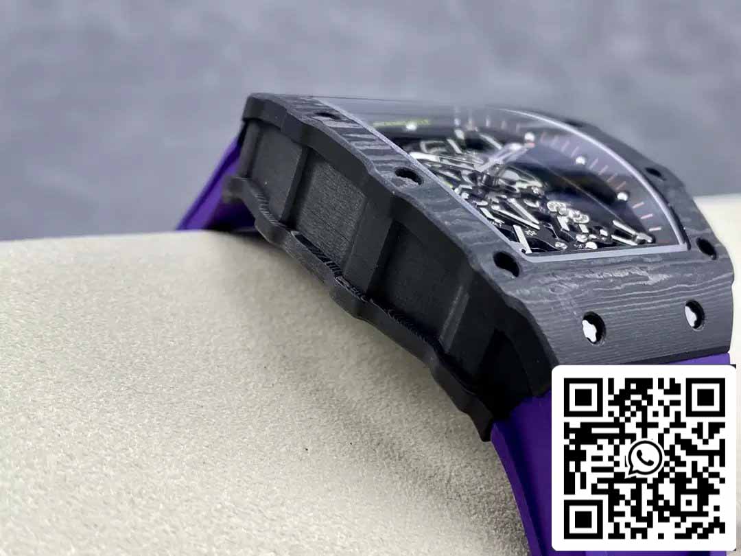 Richard Mille RM035-02 T+ Fabbrica 1:1 Best Edition Carbon Fiber Case Purple Rubber cinturino