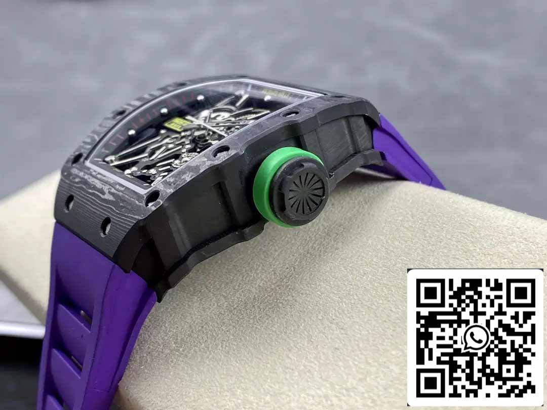 Richard Mille RM035-02 T+ Fabbrica 1:1 Best Edition Carbon Fiber Case Purple Rubber cinturino