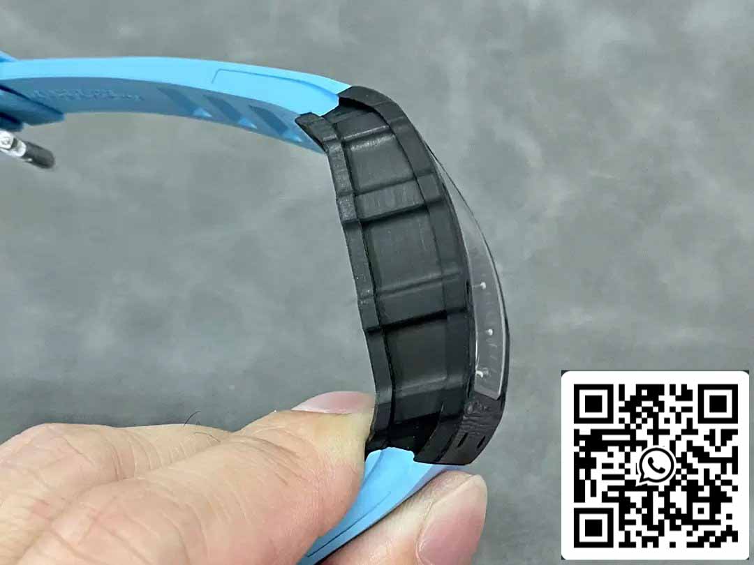 Richard Mille RM035-02 T+ Fabrica 1:1 Best Edition Carbon Fiber Case Blue Rubber cinturino 