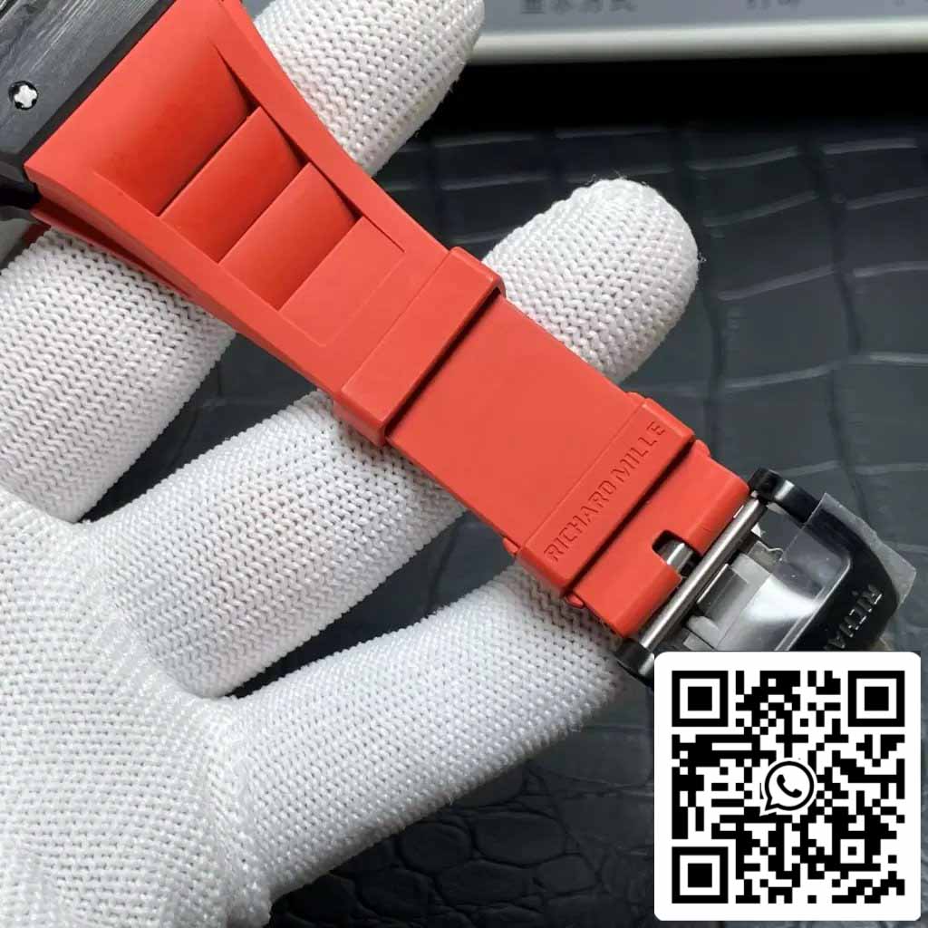 Richard Mille RM035-02 T+ Fabbrica 1:1 Best Edition Carbon Fiber Case Red Rubber cinturino