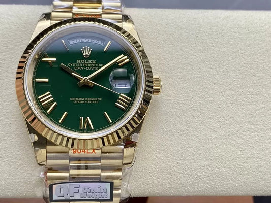 Rolex Day Date m228238 V5 40mm  QF Fabbrica 1:1 Best Edition Green Dial Bezel