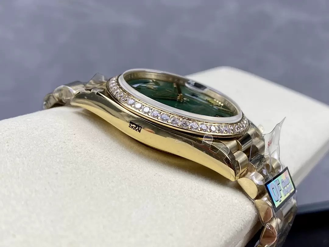 Rolex Day Date  M228238 V5 40mm  QF Fabbrica 1:1 Best Edition Green Dial Bezel Stone