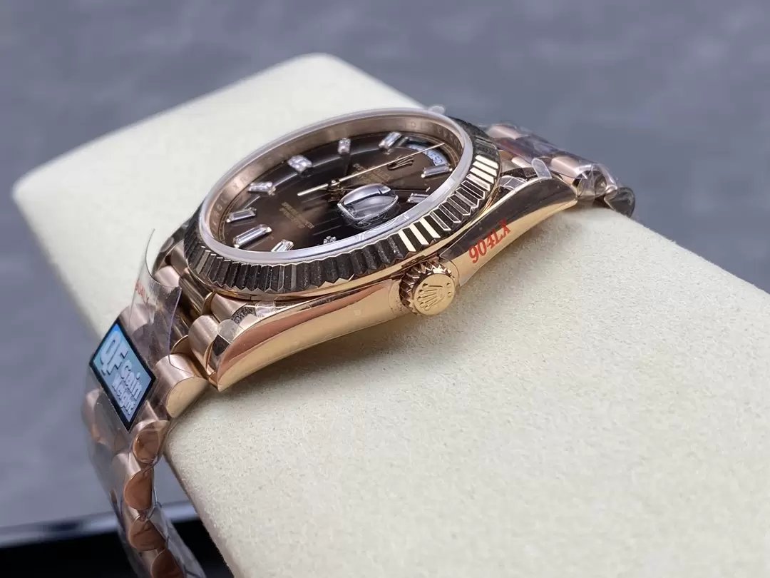 Rolex Day Date M228235-0003 V5 40mm  QF Fabbrica 1:1 Best Edition Chocolate Dial Bezel