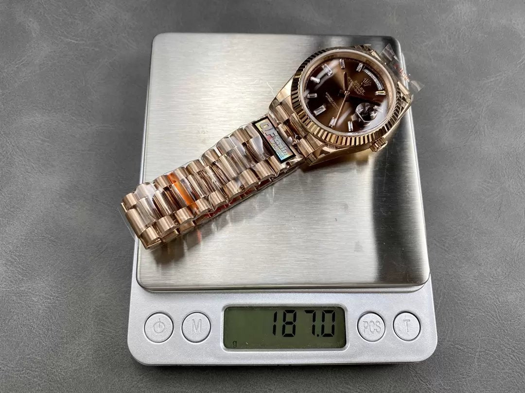 Rolex Day Date M228235-0003 V5 40mm  QF Fabbrica 1:1 Best Edition Chocolate Dial Bezel