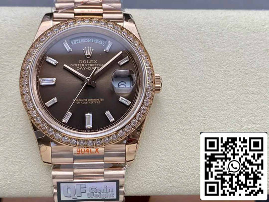 Rolex Day Date M228345RBR-0006 QF Fabbrica 1:1 edizione migliore V5 upgrade counterweight Versione