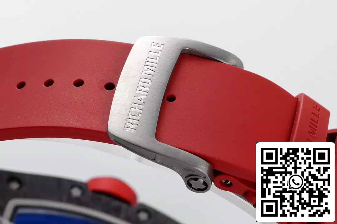 RICHARD MILLE RM055 ZF 2024 1:1 Best Edition Caja de fibra de carbono Cinturón y pomo rojos 