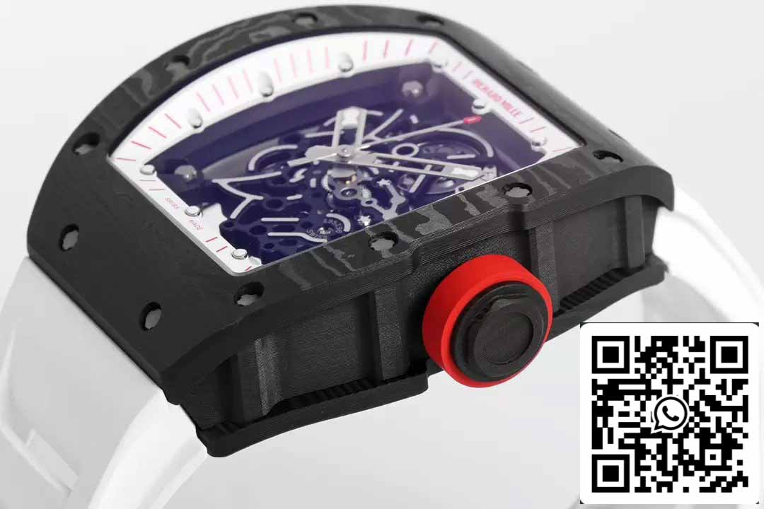 RICHARD MILLE RM055 ZF 2024 1:1 Best Edition Caja de fibra de carbono Perilla roja Cinturón blanco 
