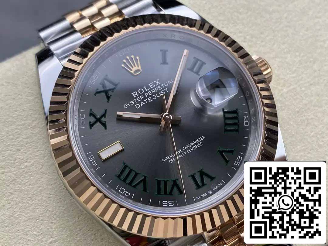 Rolex Datejust 41 126331 Wimbledon quadrante Jubilee cinturino ARF Fabbrica 1:1 edizione migliore electroplated with 18k Oro