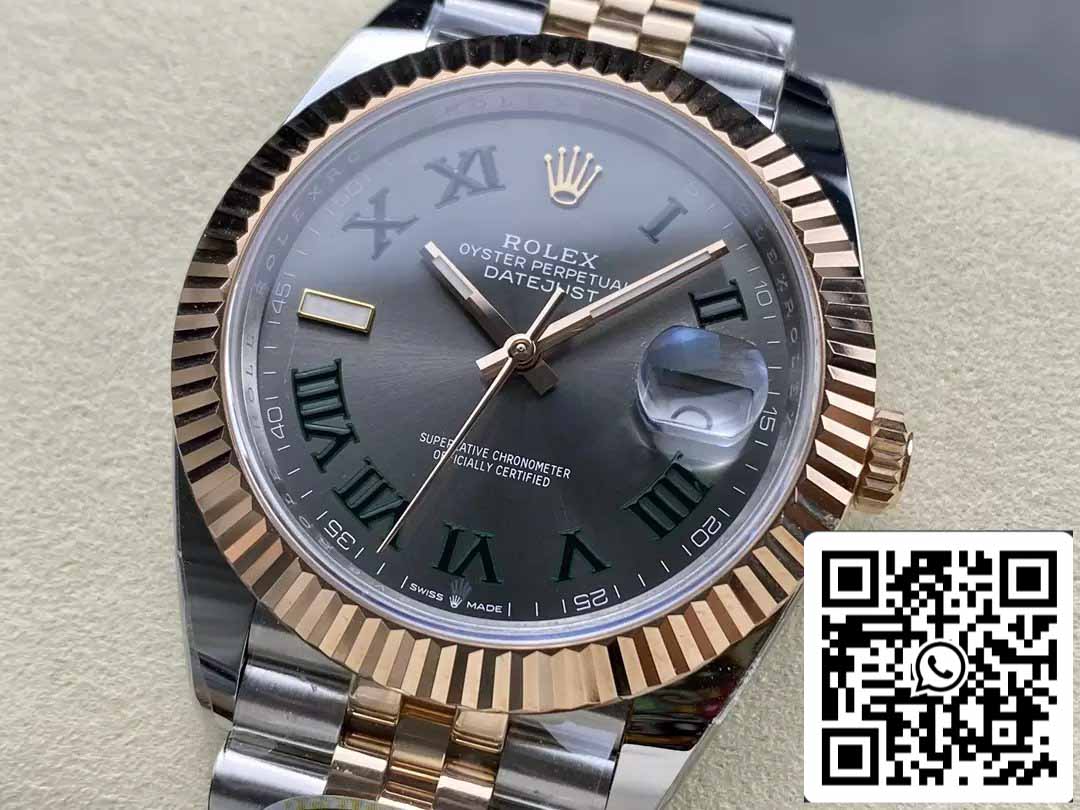 Rolex Datejust 41 126331 Wimbledon quadrante Jubilee cinturino ARF Fabbrica 1:1 edizione migliore electroplated with 18k Oro