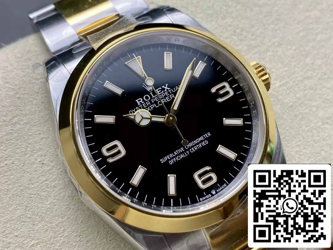 Rolex Explorer M124273-0001 36MM 1:1 edizione migliore VS Fabbrica quadrante nero Acciaio and Oro