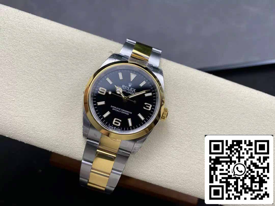 Rolex Explorer M124273-0001 36MM 1:1 edizione migliore VS Fabbrica quadrante nero Acciaio and Oro