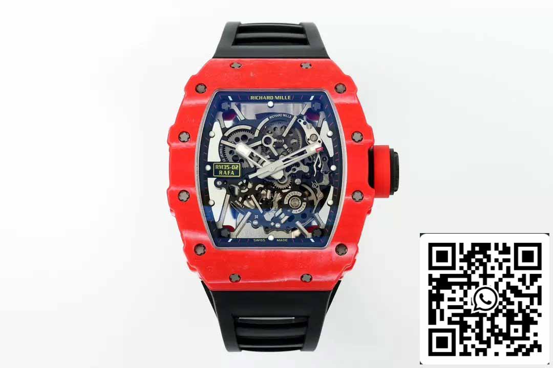 Richard Mille RM035-02 NTPT Carbon 1:1 Best Edition ZF Fabbrica Red Demon Version Black cinturino