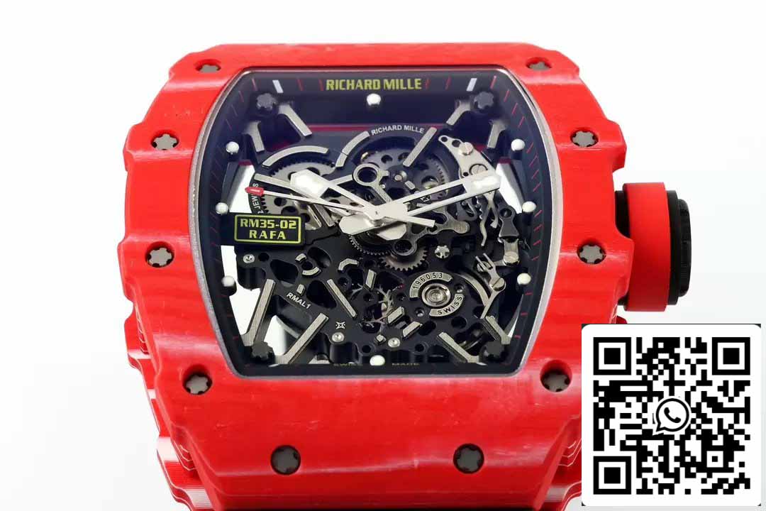 Richard Mille RM035-02 NTPT Carbon 1:1 Best Edition ZF Fabbrica Red Demon Version Black cinturino