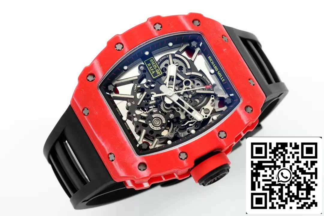 Richard Mille RM035-02 NTPT Carbon 1:1 Best Edition ZF Fabbrica Red Demon Version Black cinturino