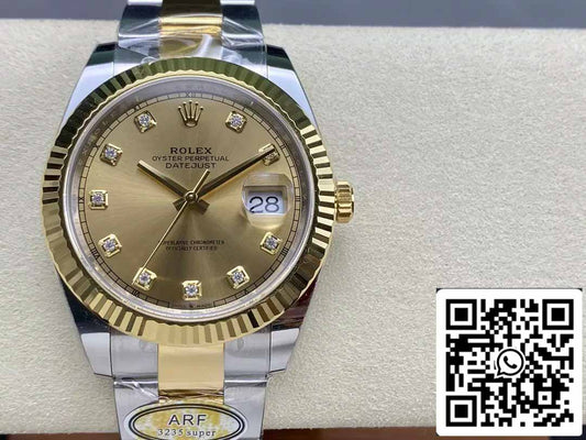 Rolex Datejust m126333-0011 Oyster cinturino ARF Fabbrica 1:1 edizione migliore electroplated with 18k Oro