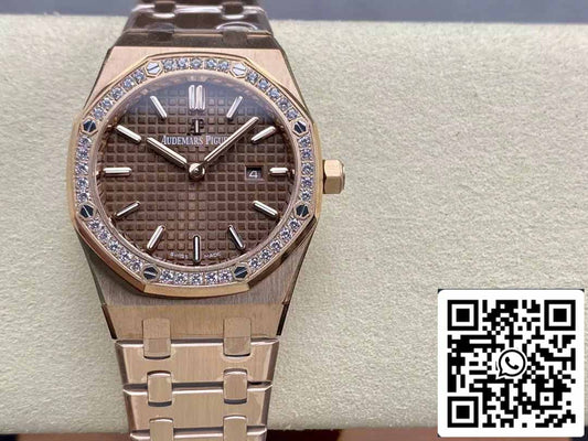 Audemars Piguet 67651 Quartz 33mm 1:1 Best Edition ZF Fabbrica Brown Dial Rose Gold