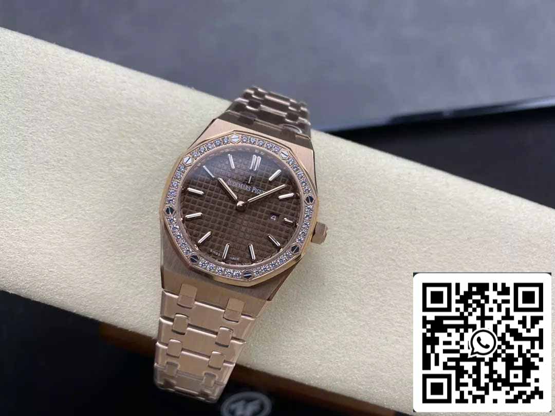 Audemars Piguet 67651 Quartz 33mm 1:1 Best Edition ZF Fabbrica Brown Dial Rose Gold