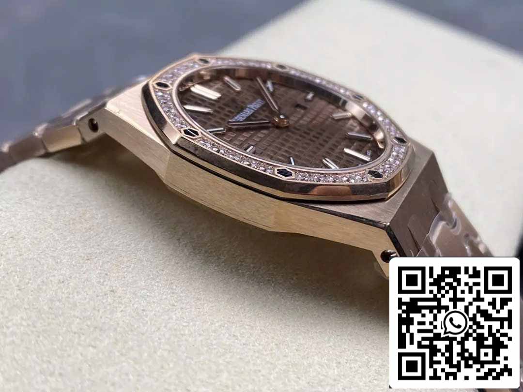 Audemars Piguet 67651 Quartz 33mm 1:1 Best Edition ZF Fabbrica Brown Dial Rose Gold