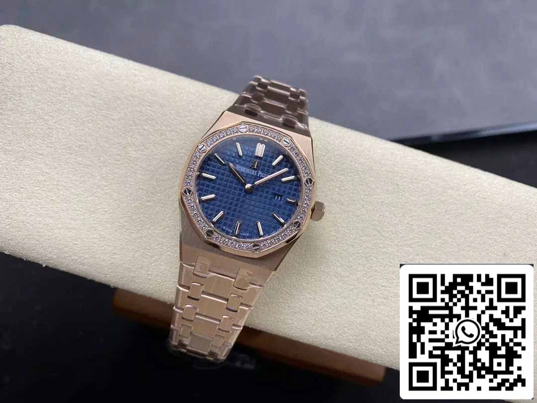 Audemars Piguet 67651 Quartz 33mm 1:1 Best Edition ZF Fabbrica Blue Dial Rose Gold