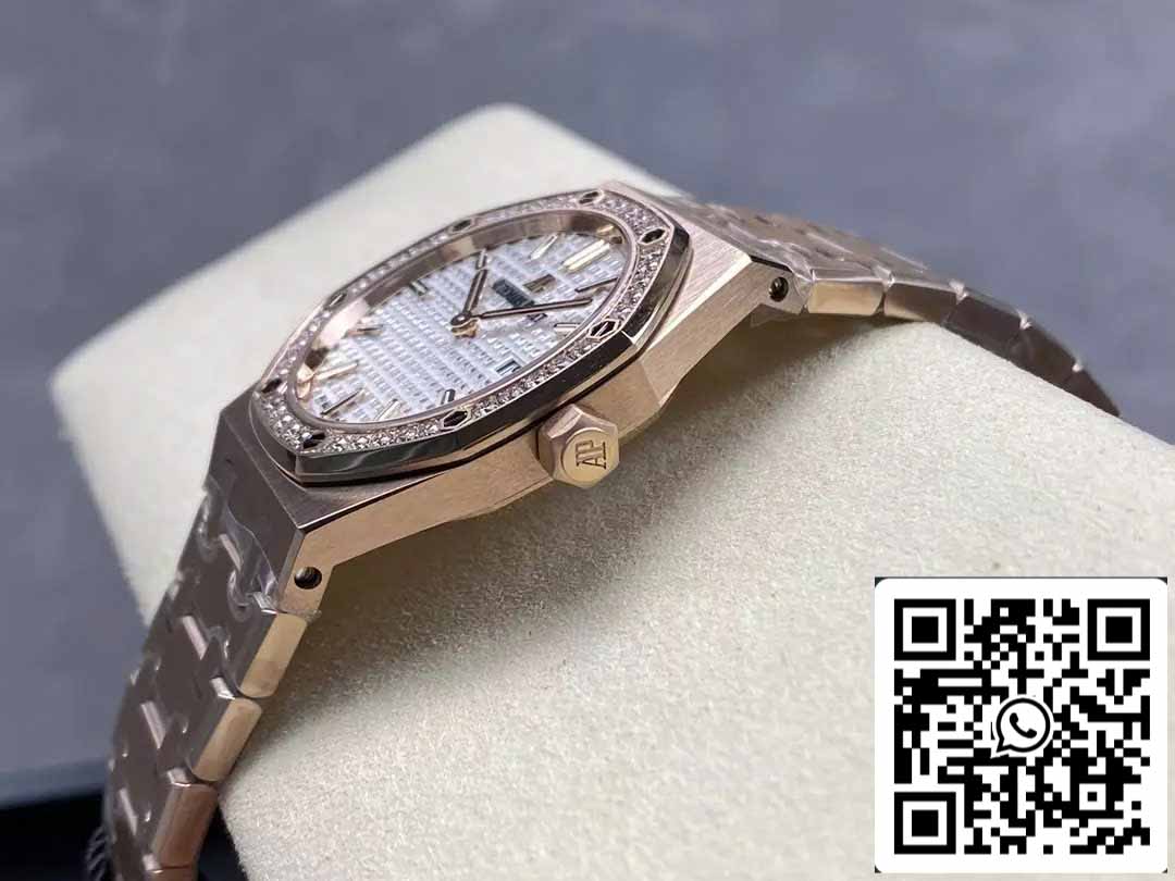 Audemars Piguet 67651 Quartz 33mm 1:1 Best Edition ZF Fabbrica White Dial Rose Gold Diamond