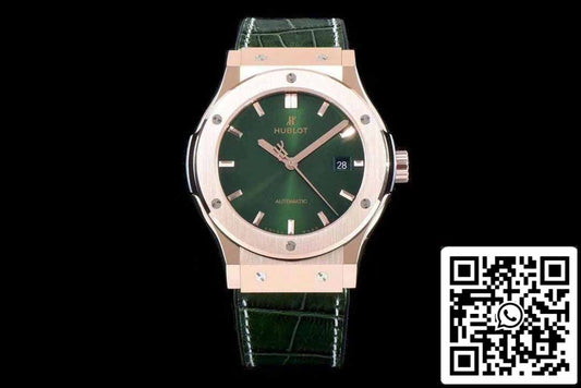 Hublot Classic Fusion 542.OX.8980.LR 1:1 edizione migliore JJ Fabbrica Green Dial Rose Gold
