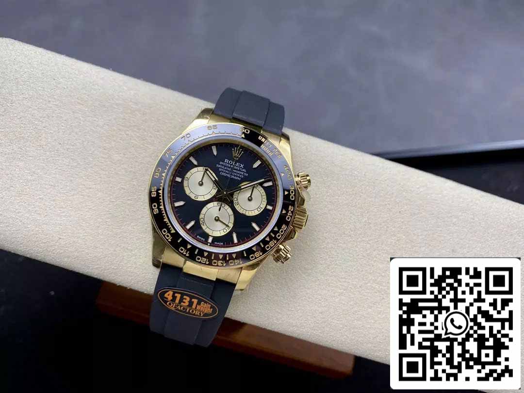 Rolex Cosmograph Daytona m126518 1:1 Best Edition QF Fabbrica 4131 movimento Black Dial and Yellow Gold