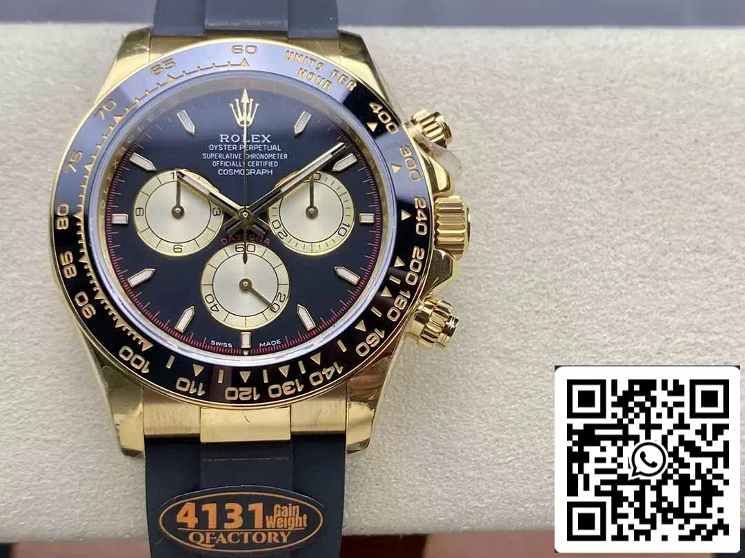 Rolex Cosmograph Daytona m126518 1:1 Best Edition QF Fabbrica 4131 movimento Black Dial and Yellow Gold