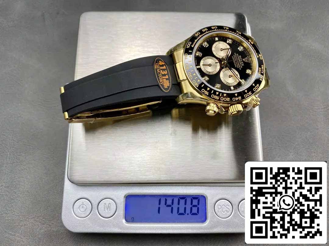 Rolex Cosmograph Daytona m126515 1:1 Best Edition QF Fabbrica 4131 movimento Black Dial and Rose Gold