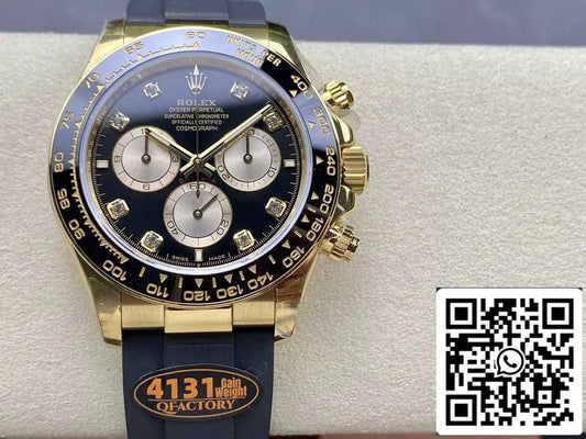 Rolex Cosmograph Daytona m126515 1:1 Best Edition QF Fabbrica 4131 movimento Black Dial and Rose Gold