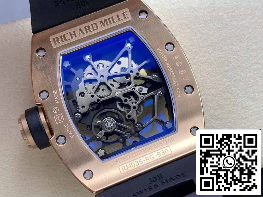 Richard Mille RM035 Toro Americas Edition 1:1 Best Edition Sonic Fabbrica V3 Rose Gold