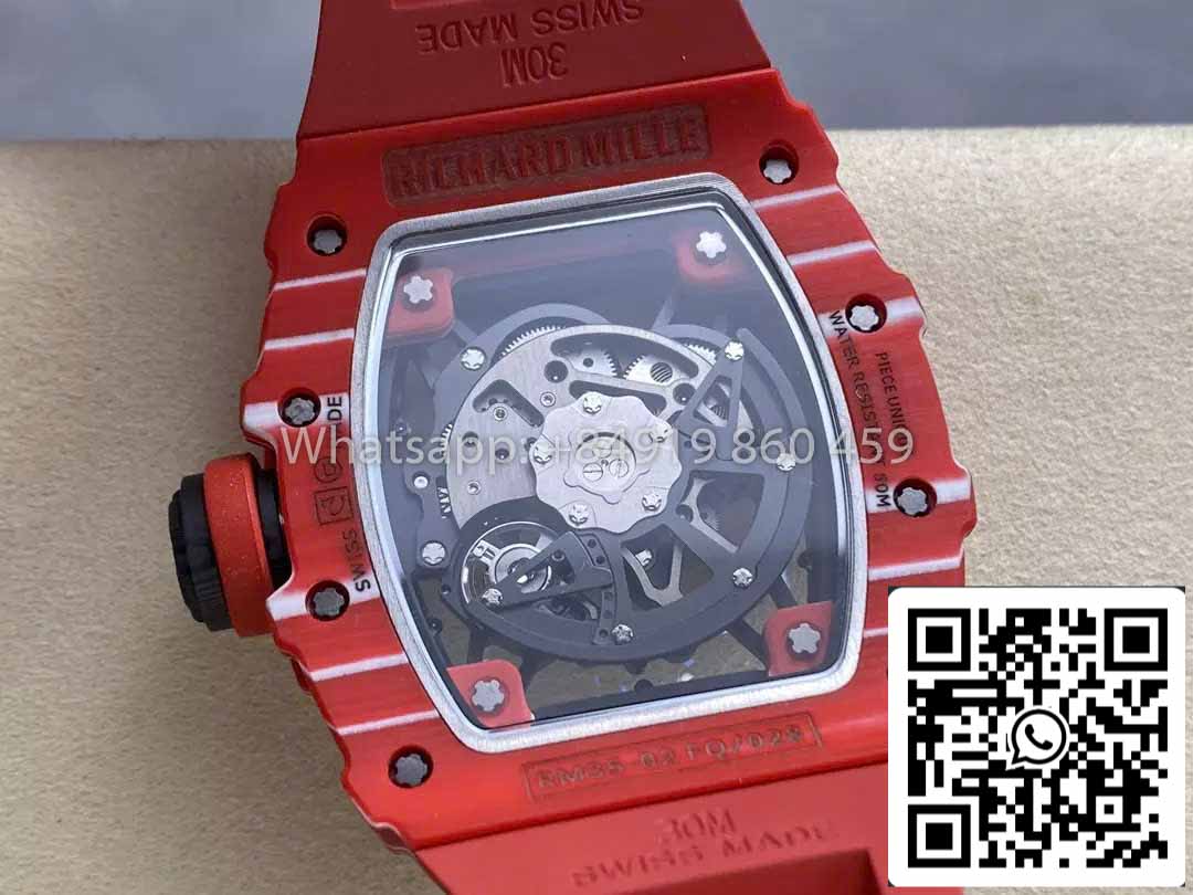 Richard Mille RM035-02 1:1 Best Clone R7 Fabbrica Red  Carbon Case Red cinturino