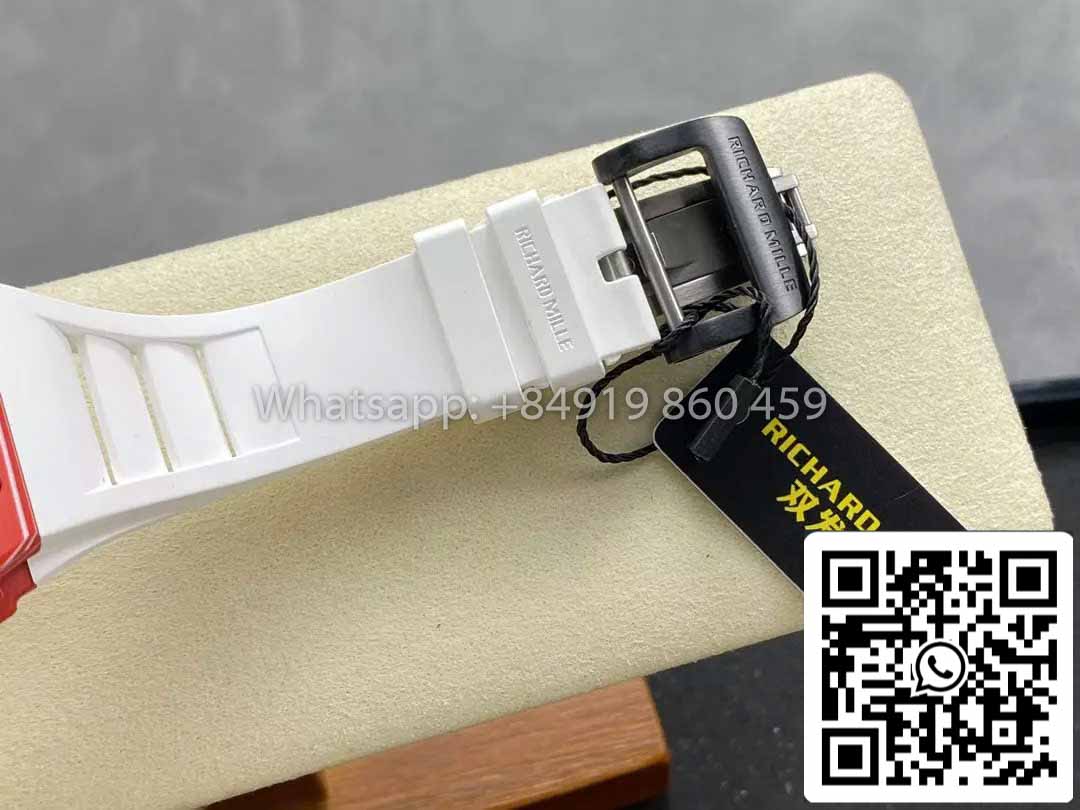 Richard Mille RM035-02 1:1 Best Clone R7 Fabbrica Red Carbon Case White cinturino