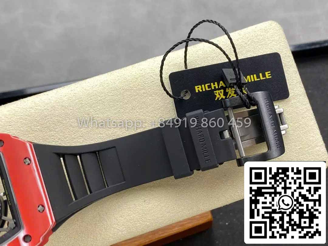 Richard Mille RM035-02 1:1 Best Clone R7 Fabbrica Red Carbon Case Black cinturino
