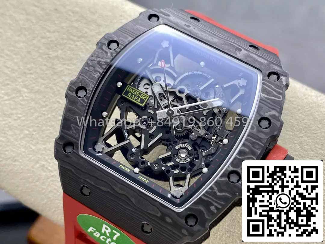 Richard Mille RM035-02 1:1 Best Clone R7 Fabbrica NTPT Carbon Case Red cinturino