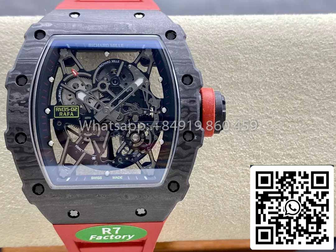 Richard Mille RM035-02 1:1 Best Clone R7 Fabbrica NTPT Carbon Case Red cinturino
