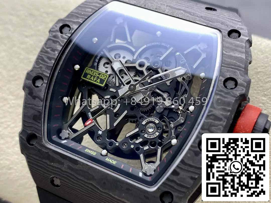 Richard Mille RM035-02 1:1 Best Clone R7 Fabbrica NTPT Carbon Case Black cinturino