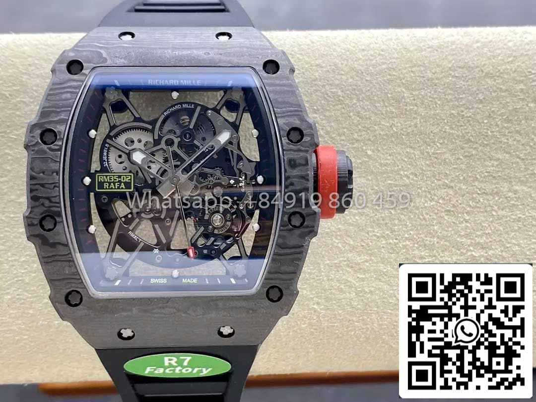 Richard Mille RM035-02 1:1 Best Clone R7 Fabbrica NTPT Carbon Case Black cinturino