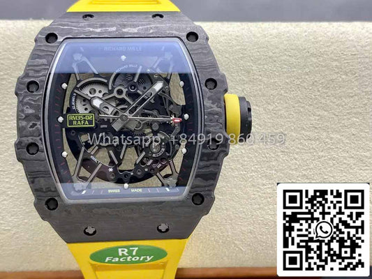 Richard Mille RM035-02 1:1 Best Clone R7 Fabbrica NTPT Carbon Case Yellow cinturino
