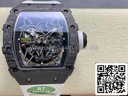Richard Mille RM035-02 1:1 Best Clone R7 Fabbrica NTPT Carbon Case White cinturino